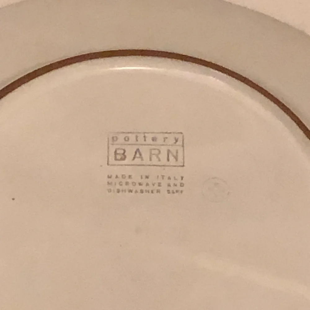 Pottery Barn Yellow and Pink Floral Dinner Plate